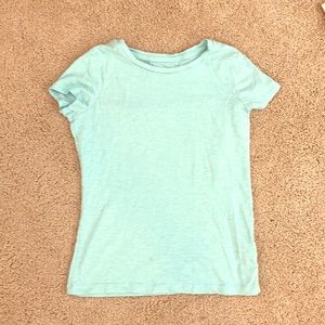 Girls teal t shirt comfy short sleeve heather